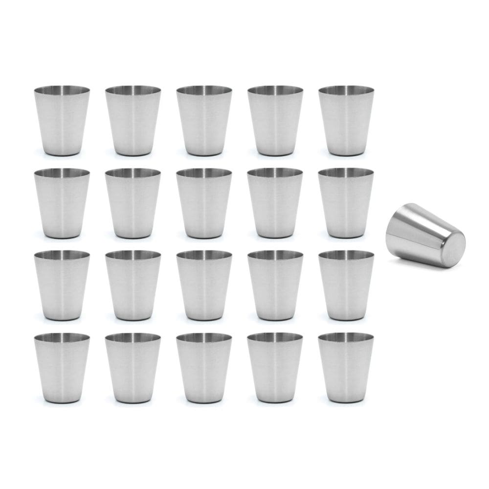 Copo Mini Aço Inox 30ml Cafe Molho Sobremesa Aperitivo 50un