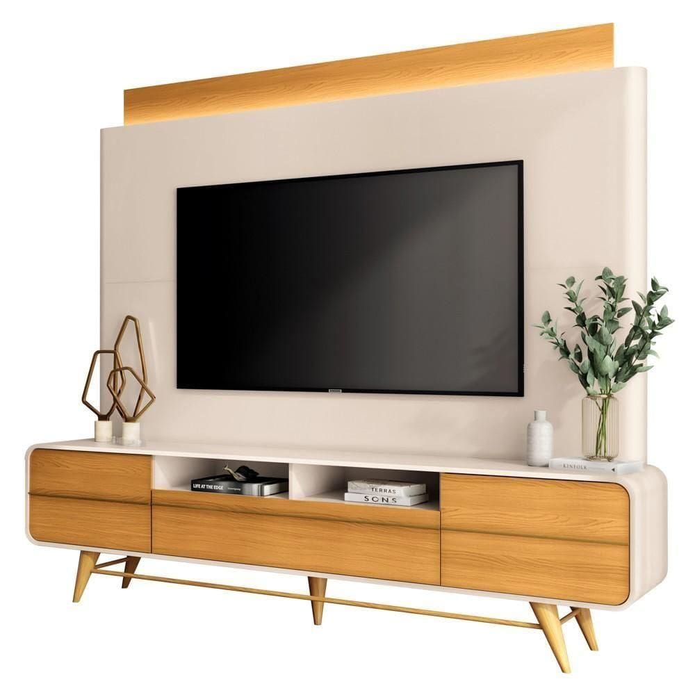Estante Painel De 85 Pol 220cm évora H01 Off-cinamomo - Mpozenato