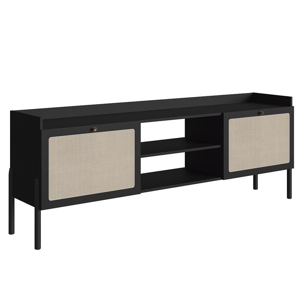 Rack Para Sala Bancada De 65 Pol Pés Madeira Arlo Nero-preto - Mpozenato