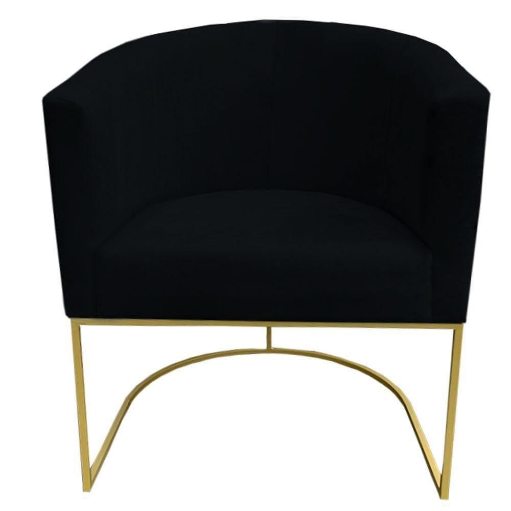 Poltrona Paola Base De Ferro Sued Preto D`classe Decor
