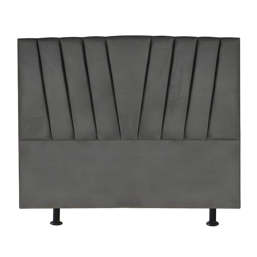 Cabeceira Estofada Cama King 195 Cm Ariel Linho Cinza