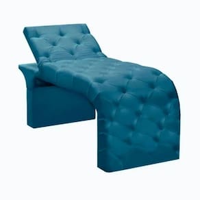 Maca Estofada Estética Cílios Regulável Spa Veludo Eloísa Azul Turquesa