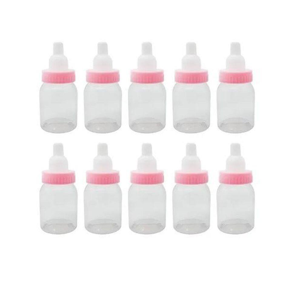 Kit 20 Mini Mamadeira Lisa Rosa Para Lembrancinha 50ml