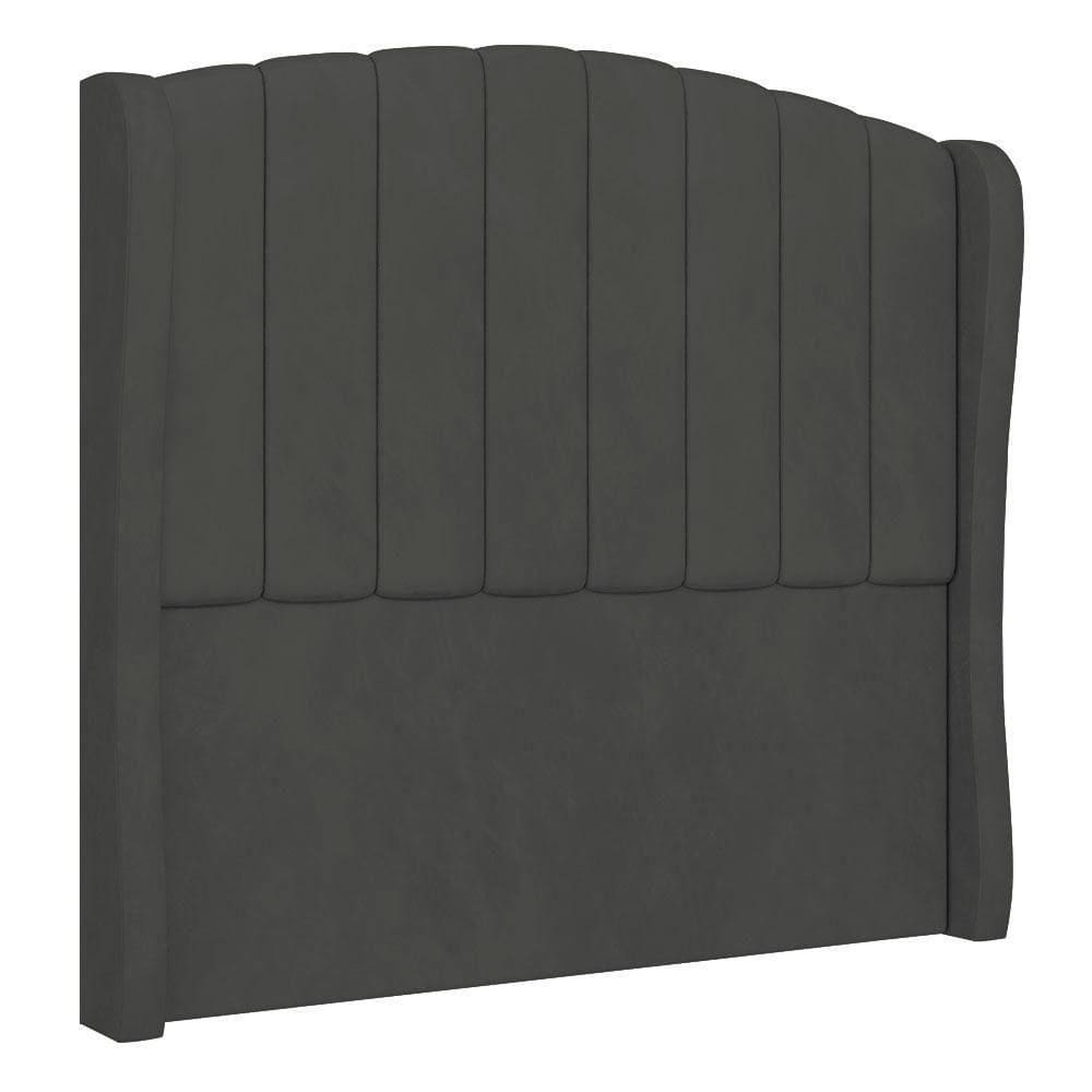 Cabeceira Casal Cama 140cm Glenda I02 Veludo Chumbo - Mpozenato