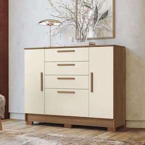 Cômoda 130,20cm 2 Portas-4 Gavetas Eliot Estilo Mm Jatoba