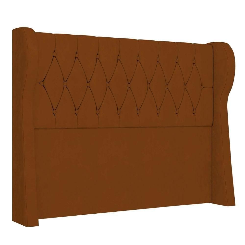 Cabeceira Casal Queen Cama 160cm Malva I02 Veludo Terracota - Mpozenato
