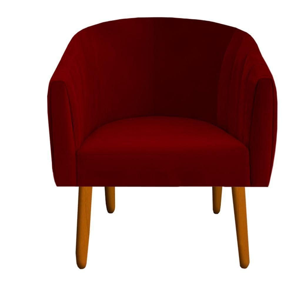 Poltrona Julia Decoração Salão Cadeira Escritório Recepção Estar Amamentação Suede Vermelho D`classe Decor