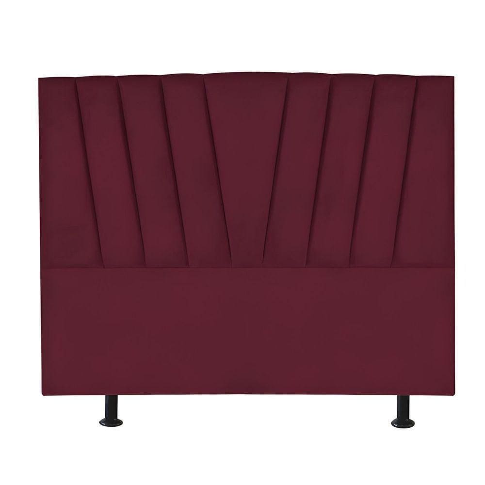 Cabeceira Estofada Cama Casal Queen Size 160 Cm Ariel Suede Bordô