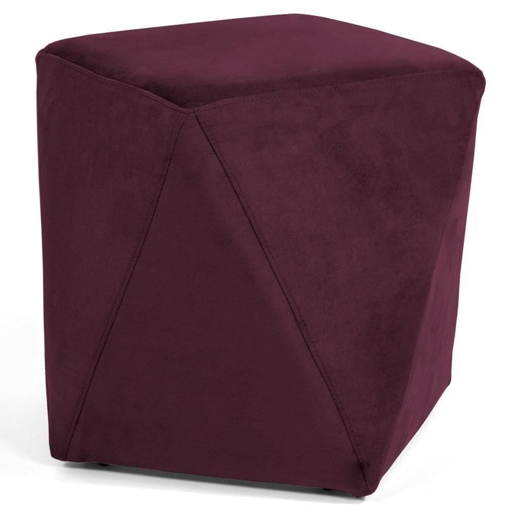 Puff Decorativo Ametista C-292 Veludo Uva - Domi