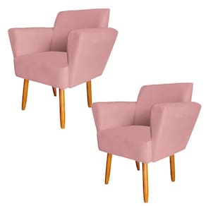 Kit 02 Poltronas Dora Sued Rosê D`classe Decor