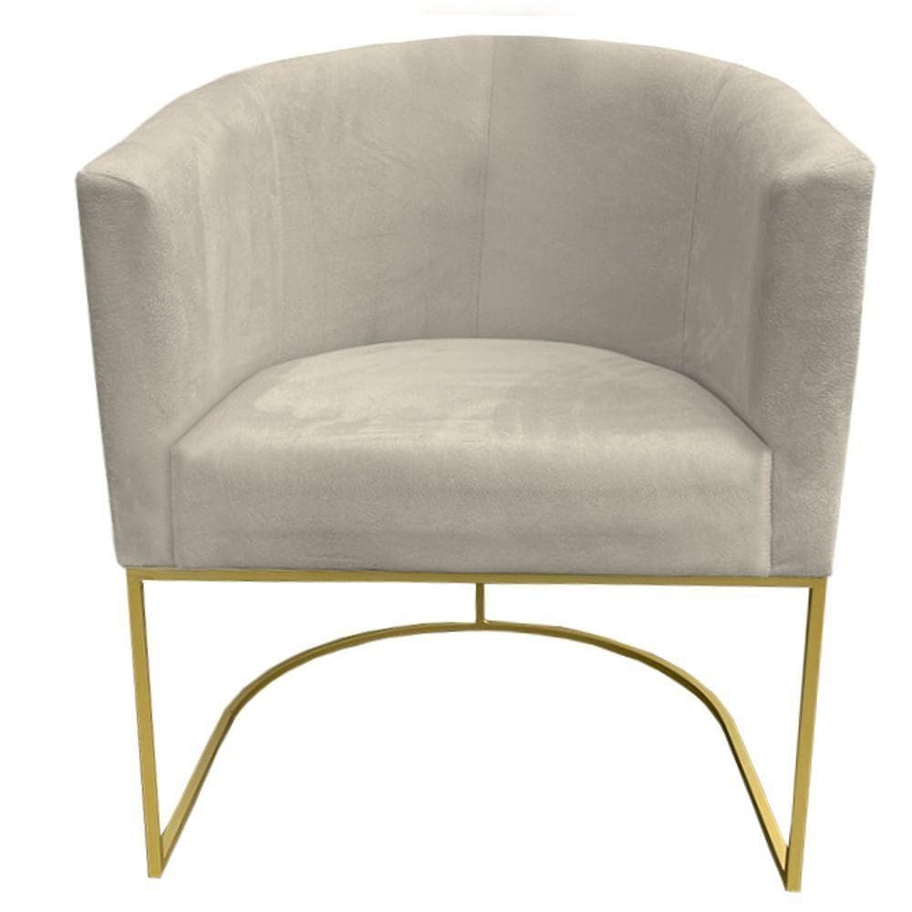 Poltrona Paola Base De Ferro Sued Bege D`classe Decor