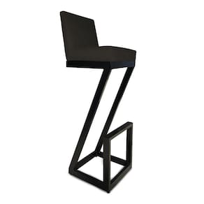 Banqueta Alta Z Base De Ferro Suede Preto D`classe Decor