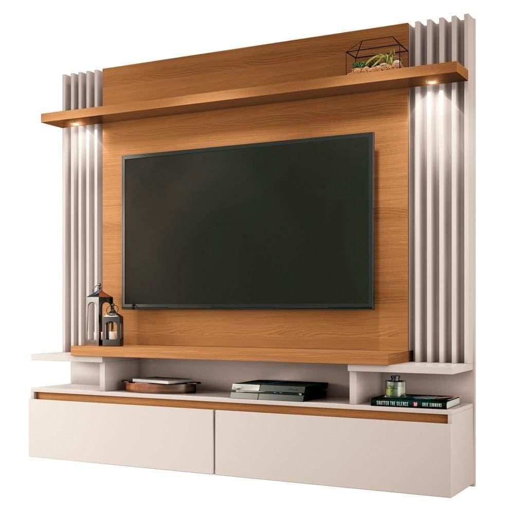 Painel Para Suspenso 55 Pol. Ripado Khosmos H01 Off White-cinamomo - Mpozenato
