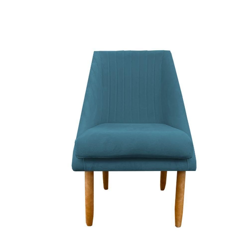 Cadeira Para Sala De Jantar Ana Pés Palito Suede Azul Tiffany D`classe Decor