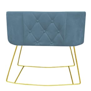 Mini Berço Aconchego Com Balanço Suede Azul Tiffany D`classe Decor
