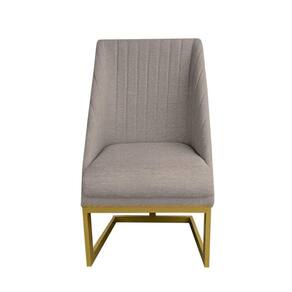 Cadeira Para Sala De Jantar Ana Base De Ferro Linho Bege D`classe Decor
