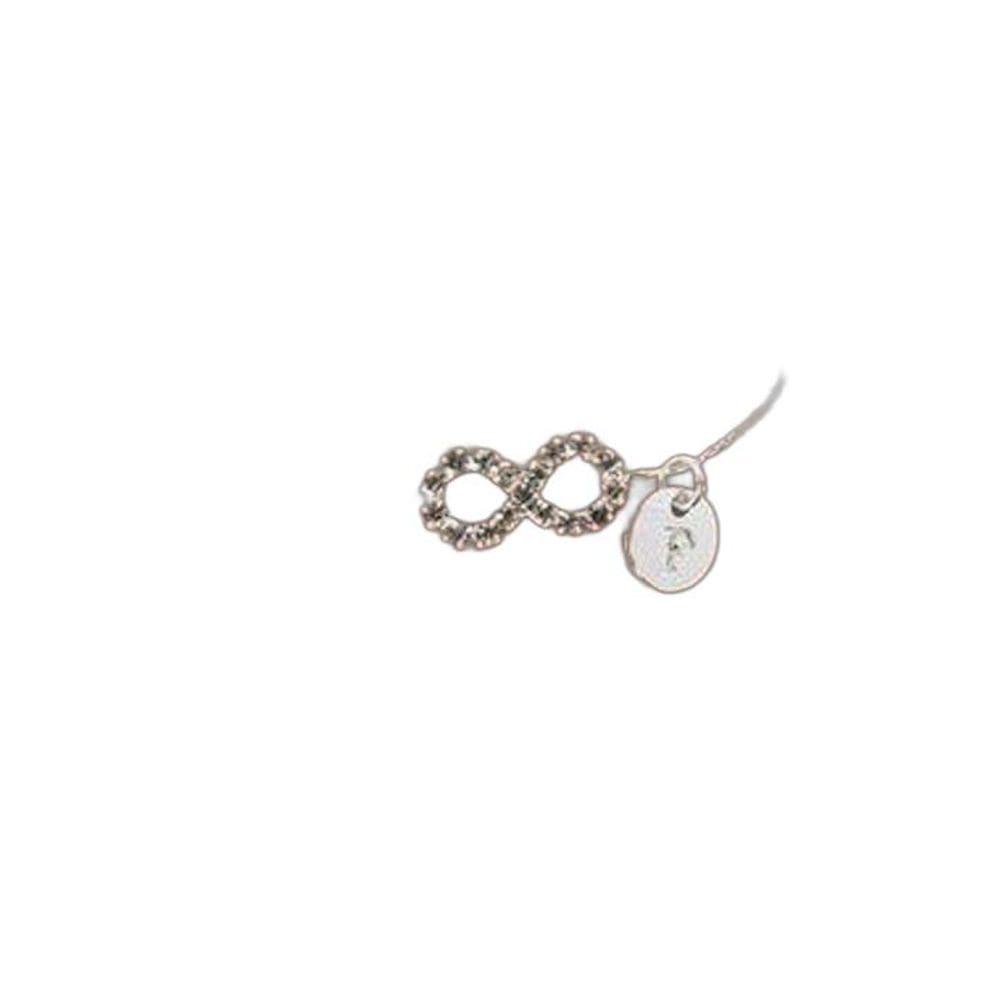 1 Pulseira Infinito Folheado A Prata Com Inicial Madrinhas