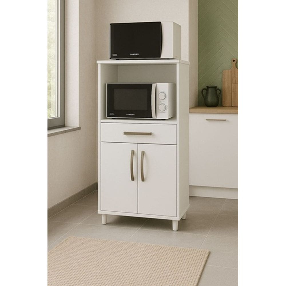 Balcão Multiuso Microondas e Forno Branco