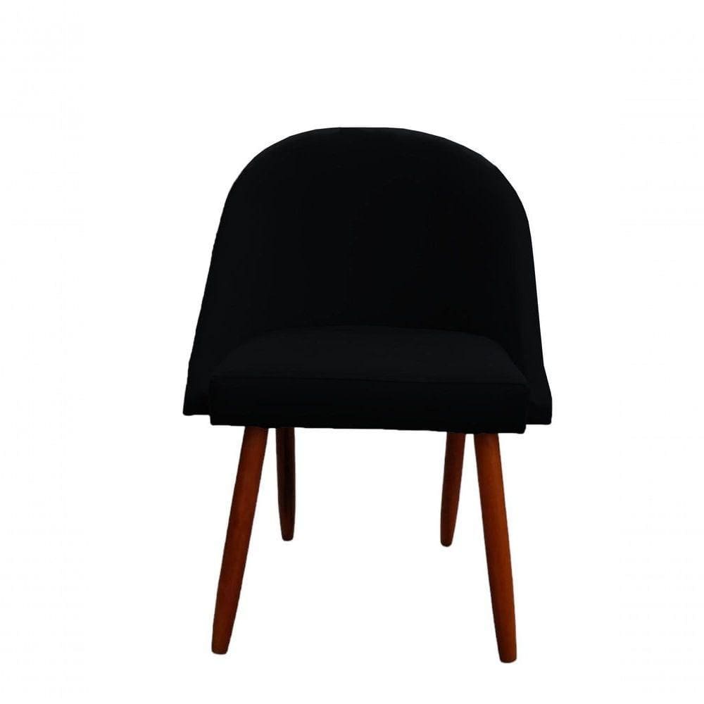 Cadeira Poltrona Arredondada Suede Preto D`classe Decor