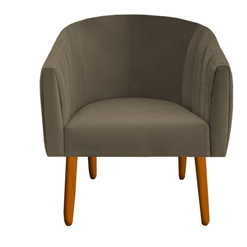 Poltrona Julia Decoração Salão Cadeira Escritório Recepção Estar Amamentação Suede Grafite D`classe Decor