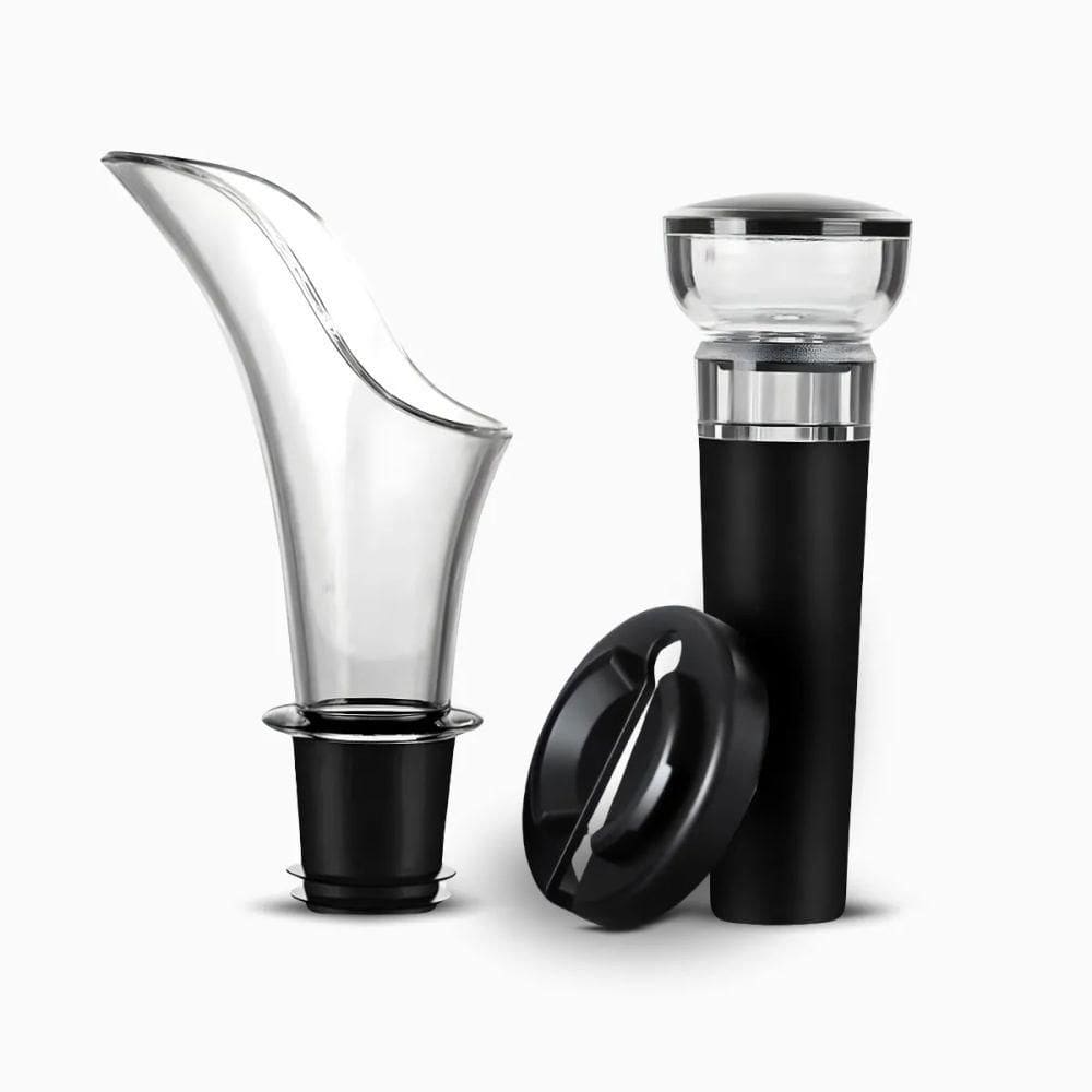 Kit Para Vinho Com Bico Aerador E Rolha Tampa A Vácuo