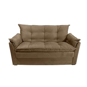 Sofá Small 3 Lugares Conforto 160cm Suede Marrom Herrero Decor Marrom