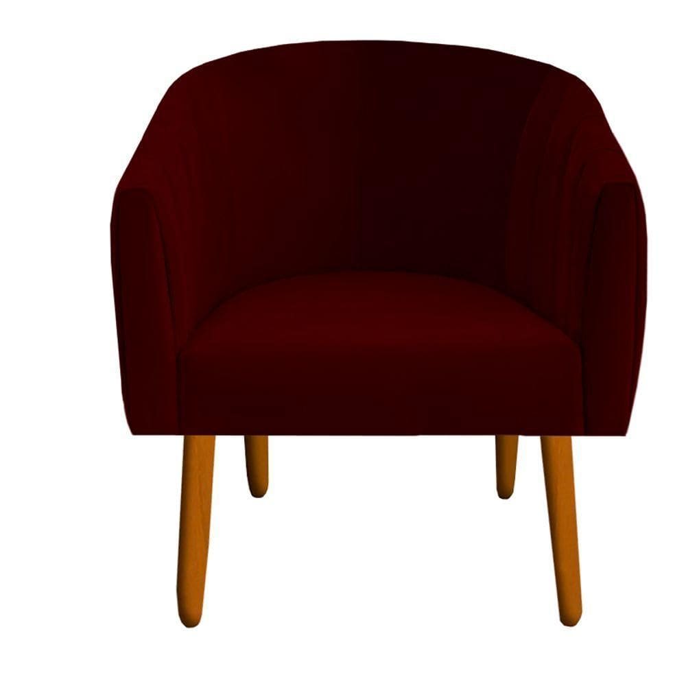 Poltrona Julia Decoração Salão Cadeira Escritório Recepção Estar Amamentação Suede Marsala D`classe Decor