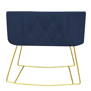 Mini Berço Aconchego Com Balanço Suede Azul Marinho D`classe Decor