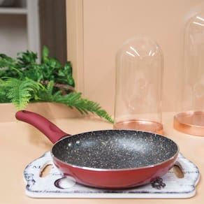 Frigideira Antiaderente Revestida Em Granito Vermelha ø28cm