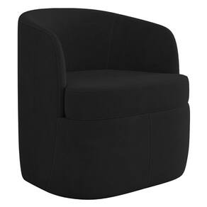 Poltrona Giratória Decorativa Para Sala Dandara K04 Veludo Preto - Mpozenato