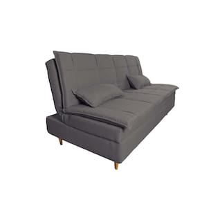 Sofá Cama 3 Lugares 197cm Soho Suede Cinza Herrero Decor Cinza