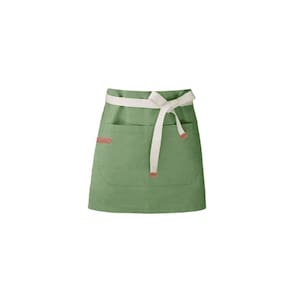 Avental de Cintura Verde Matte Algodao Cafeteria Bar Vegano