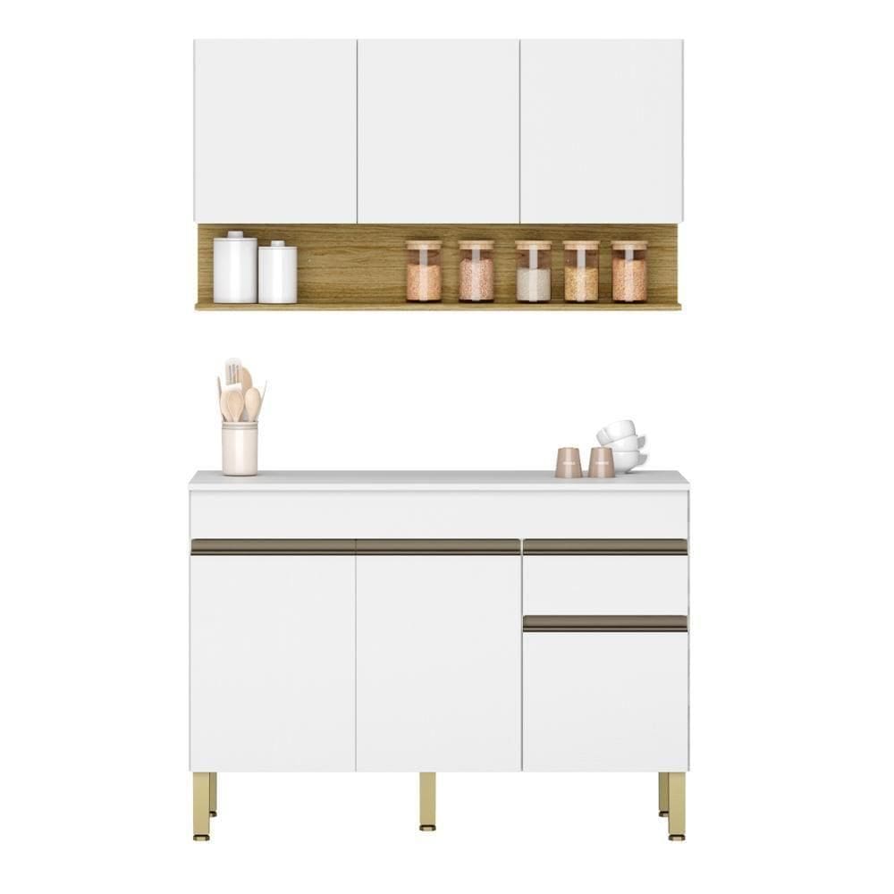 Conjunto De Armarios Modulados Line Com 6 Portas E 1 Gaveta.