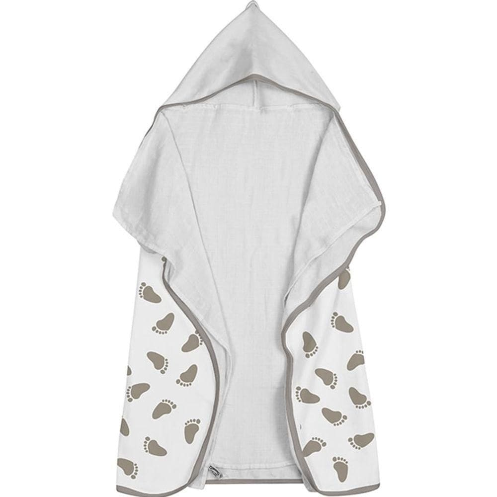 Toalha Baby C- Capuz Tecebem Estampada C- Fralda Mia Branco