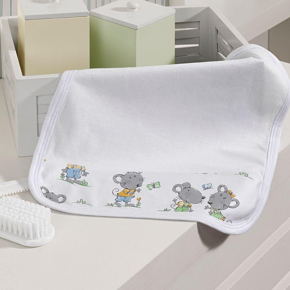 Kit Toalhinha De Boca Com 03 Peças Tecebem Baby Malha 100% Algodão Tom Branco