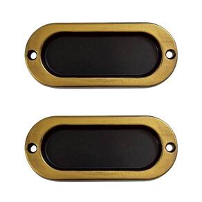 Par De Puxador Concha Sobrepor Pequeno Preto-dourado