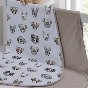 Cueiro Duplo Tecebem Baby Agnes Malha Estampado Kinder 80cm X 90cm Bege