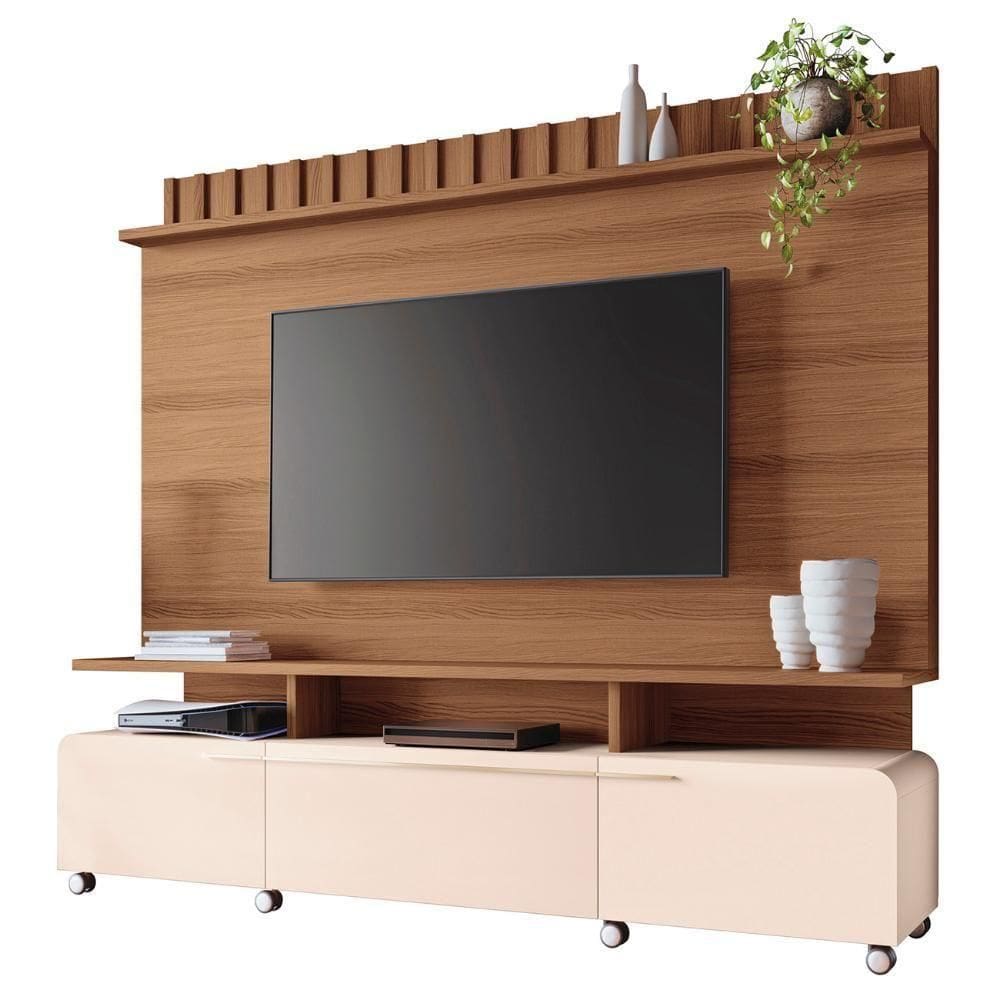 Estante Painel De 70 Pol 200cm Artist H01 Castanho-off White - Mpozenato