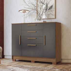 Cômoda 130,20cm 2 Portas E 4 Gavetas Eliot Estilo Mm Jatoba