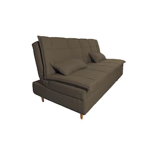 Sofá Cama 3 Lugares 197cm Soho Suede Marrom Herrero Decor Marrom