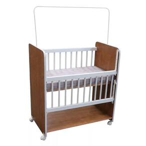 Mini Berço New Baby Bed Side Grade Móvel + Colchão Cor:nature