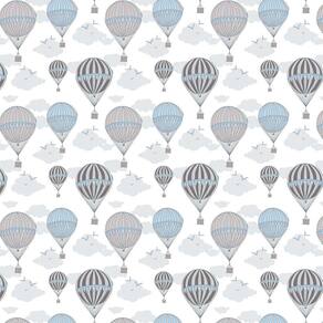 Kit 3 Rolos Papel De Parede Adesivo Infantil Balão Azul 3,0M