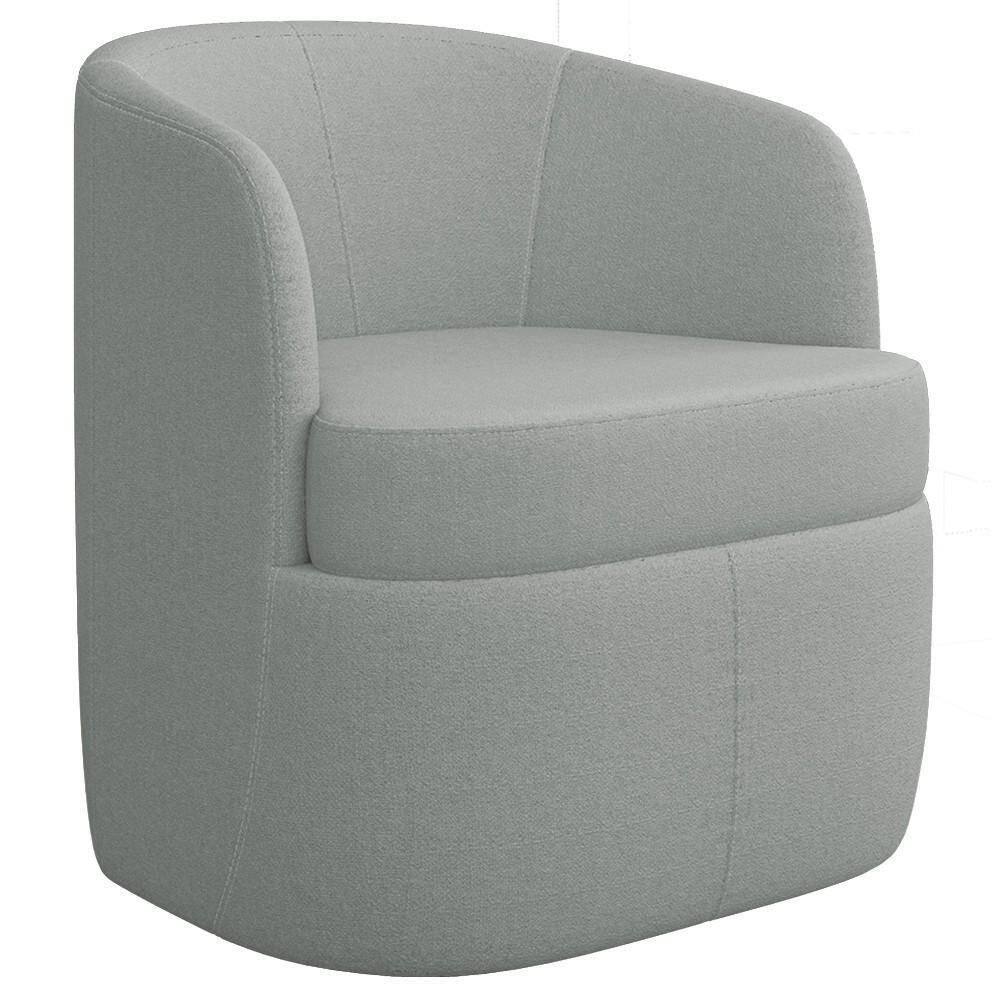 Poltrona Giratória Decorativa Para Sala Dandara K04 Bouclê Cinza Claro - Mpozenato