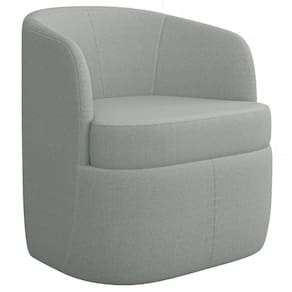 Poltrona Giratória Decorativa Para Sala Dandara K04 Bouclê Cinza Claro - Mpozenato