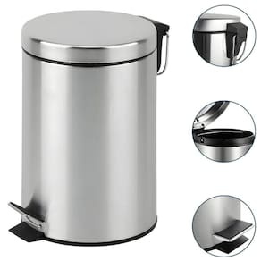 Lixeira Inox Redonda Multiuso 3 Litros - Compacta e Funcional