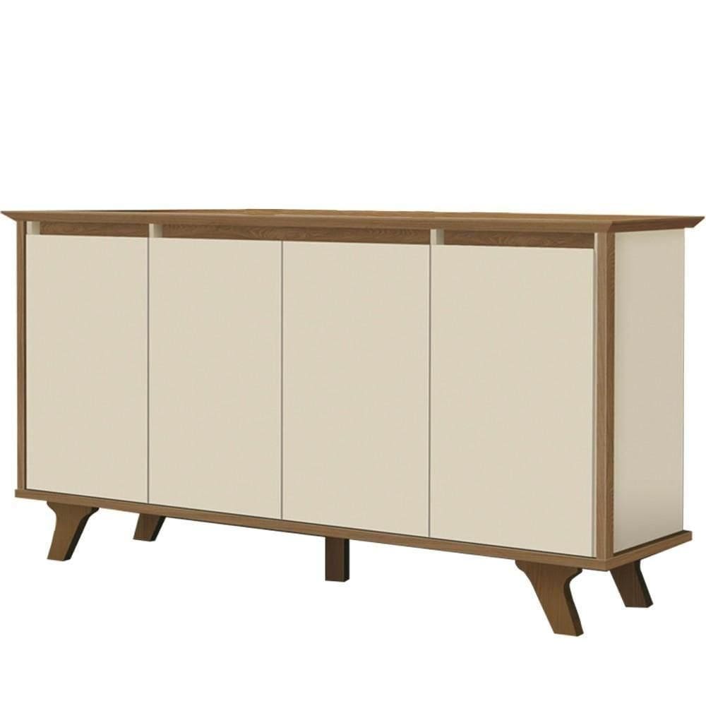 Balcão Buffet 4 Portas 3 Prateleiras Supreme F08 Freijó-off White - Mpozenato