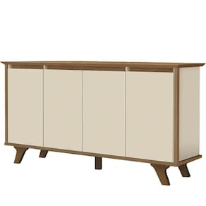 Balcão Buffet 4 Portas 3 Prateleiras Supreme F08 Freijó-off White - Mpozenato