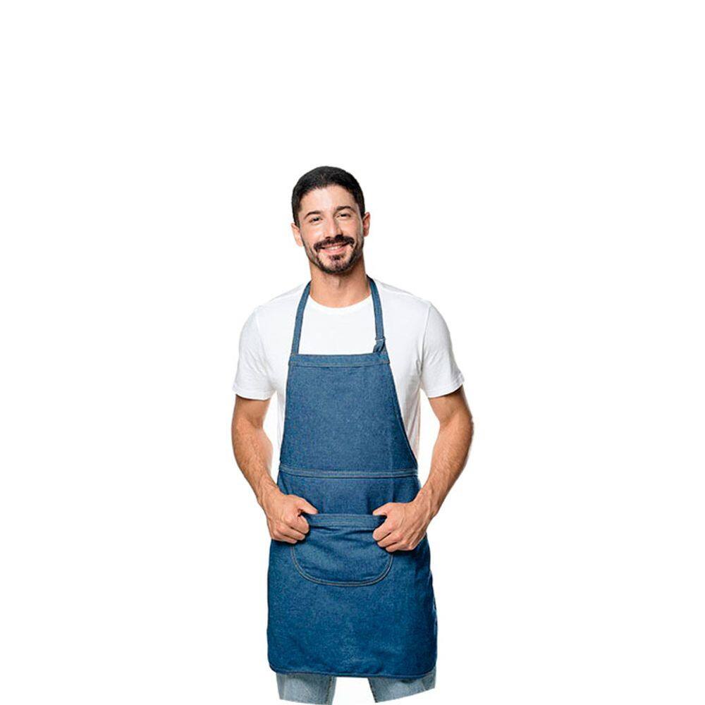 Avental Jeans Cozinha Bar Jardinagem Corpo Inteiro Unissex 1un