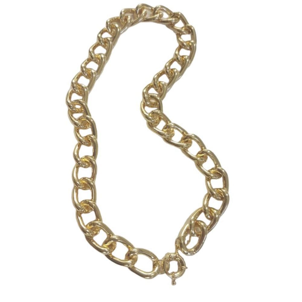 Gargantilha Folheado Choker Elo Losango