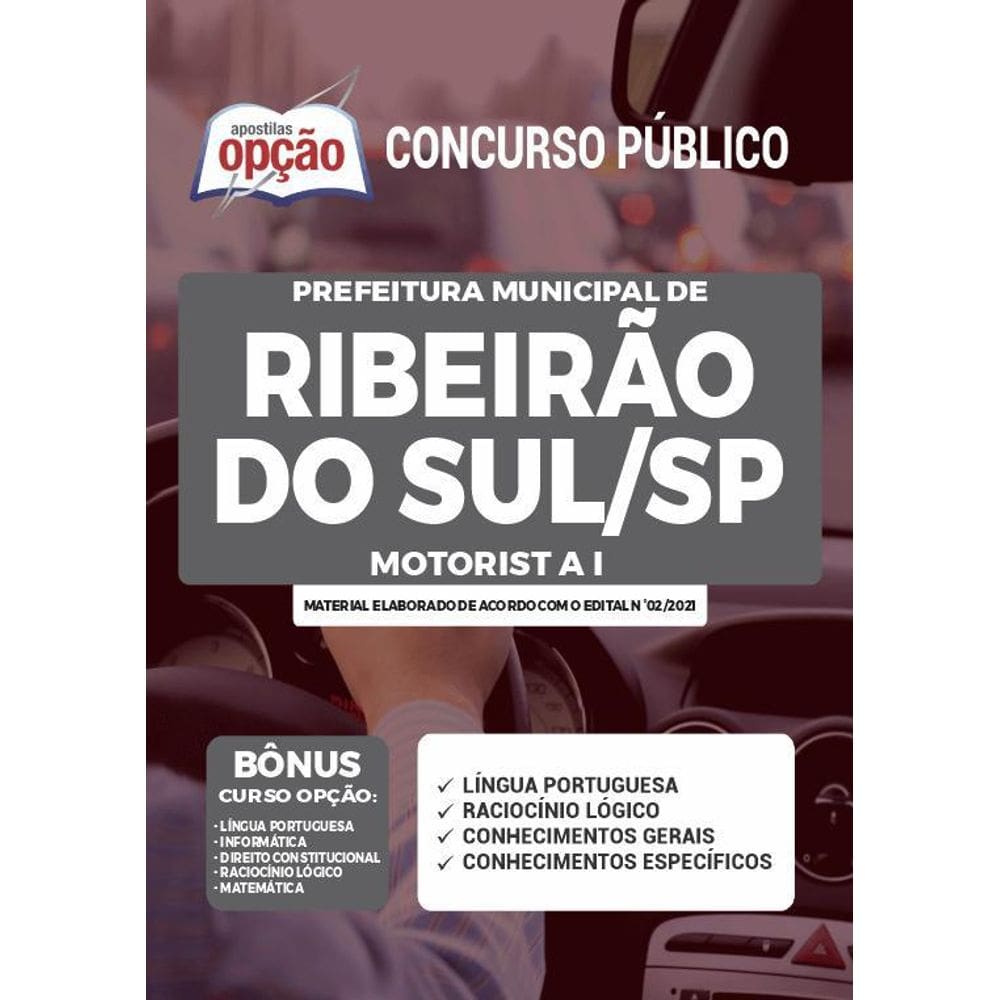 Apostila Concurso Ribeirão Do Sul Sp - Motorista 1